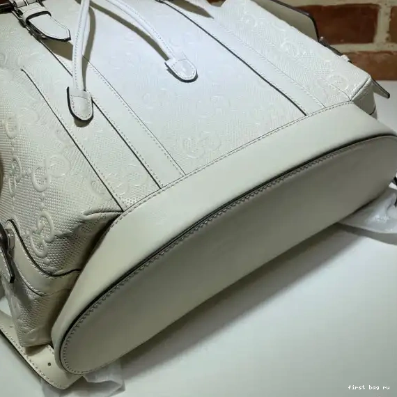 First bag ru GUCCI embossed GG backpack 0527